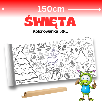 Święta XXL - kolorowanka podłogowa 150cm - Boże Narodzenie