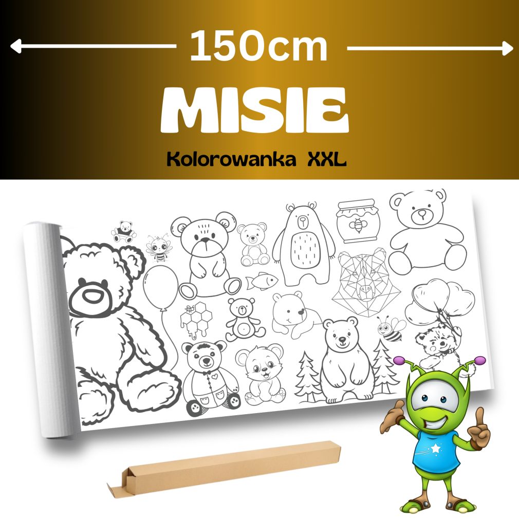Misie XXL - kolorowanka 150cm