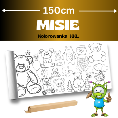 Misie XXL - kolorowanka 150cm