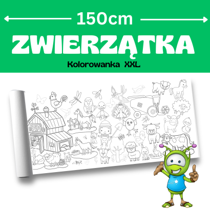Zwierzątka XXL - kolorowanka o długości 150cm