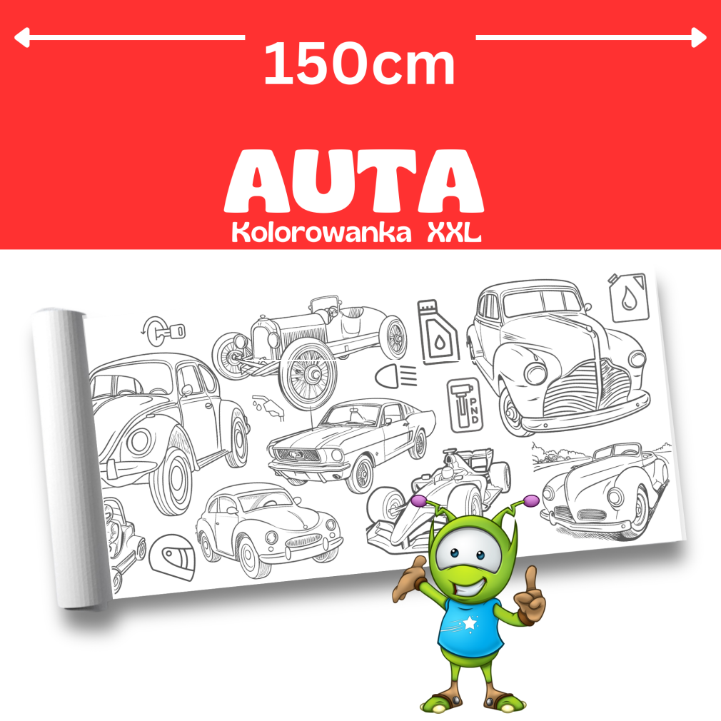 Samochody XXL - kolorowanka 150cm