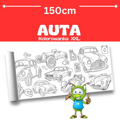 Samochody XXL - kolorowanka 150cm