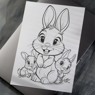 Kolorowanka PDF  - Króliki - 2