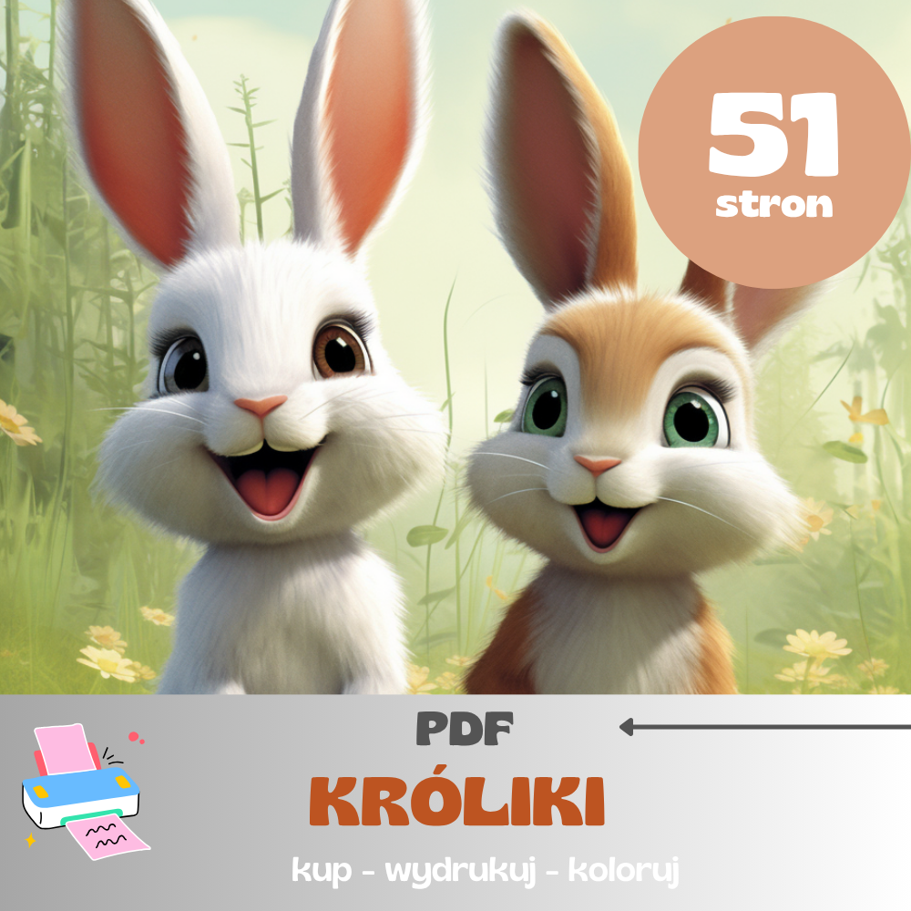 Kolorowanka PDF  - Króliki