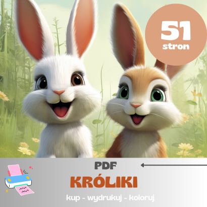 Kolorowanka PDF  - Króliki