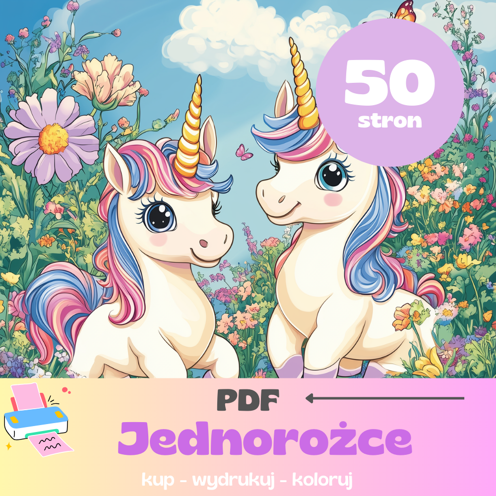 Kolorowanka PDF Jednorożce