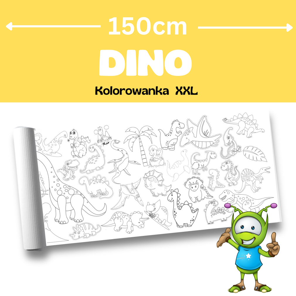 Dino XXL - kolorowanka o długości 150cm