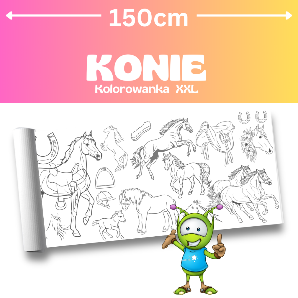 Konie XXL - kolorowanka 150cm