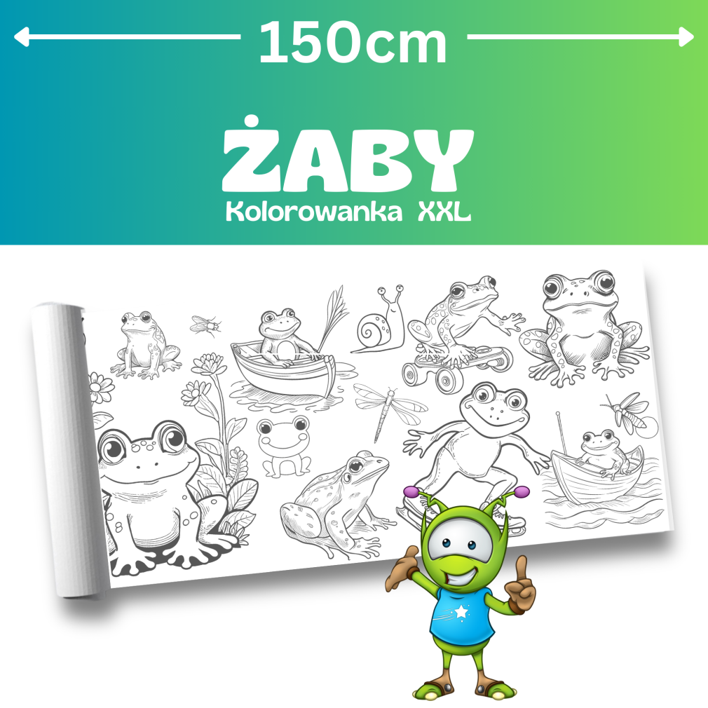 Żaby XXL - kolorowanka 150cm