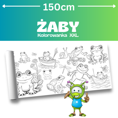 Żaby XXL - kolorowanka 150cm