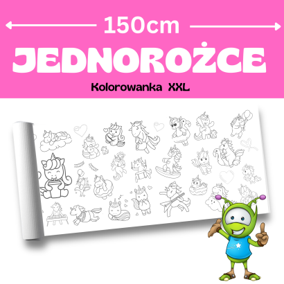 Jednorożce XXL - kolorowanka o długości 150cm