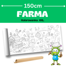 Kolorowanka podłogowa XXL 150 cm Farma dla dzieci