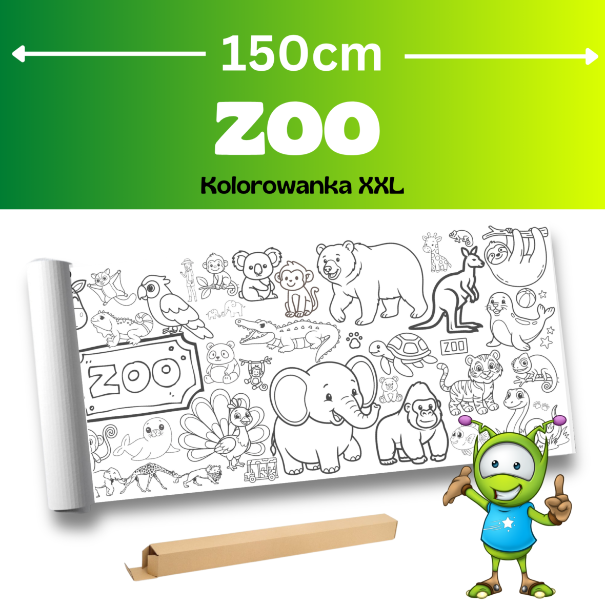 ZOO – Kolorowanka podłogowa XXL 150x42cm